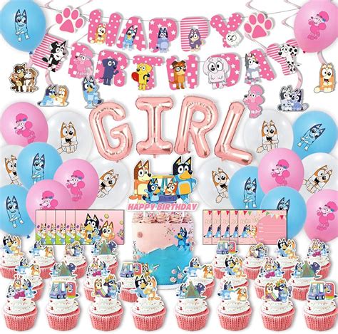 pink bluey birthday party|bluey party theme for girls.